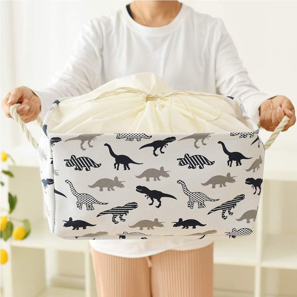 Cubes Rangement Dinosaures WERNNSAI - Lot De 4 - 28x28x28cm - Pliables Avec Poignées - Enfant Déco