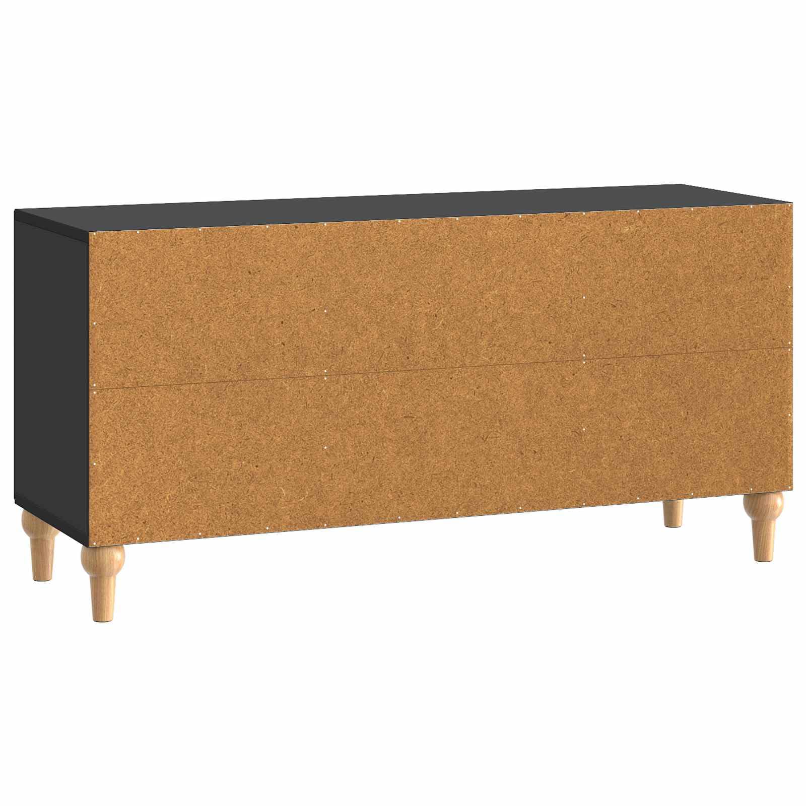 Mobile TV nero, 102 x 34,5 x 50 cm, moderno mobile basso in legno con 2 ante e mensola per soggiorno, stabile, con motivo a righe, portata fino a 60 kg