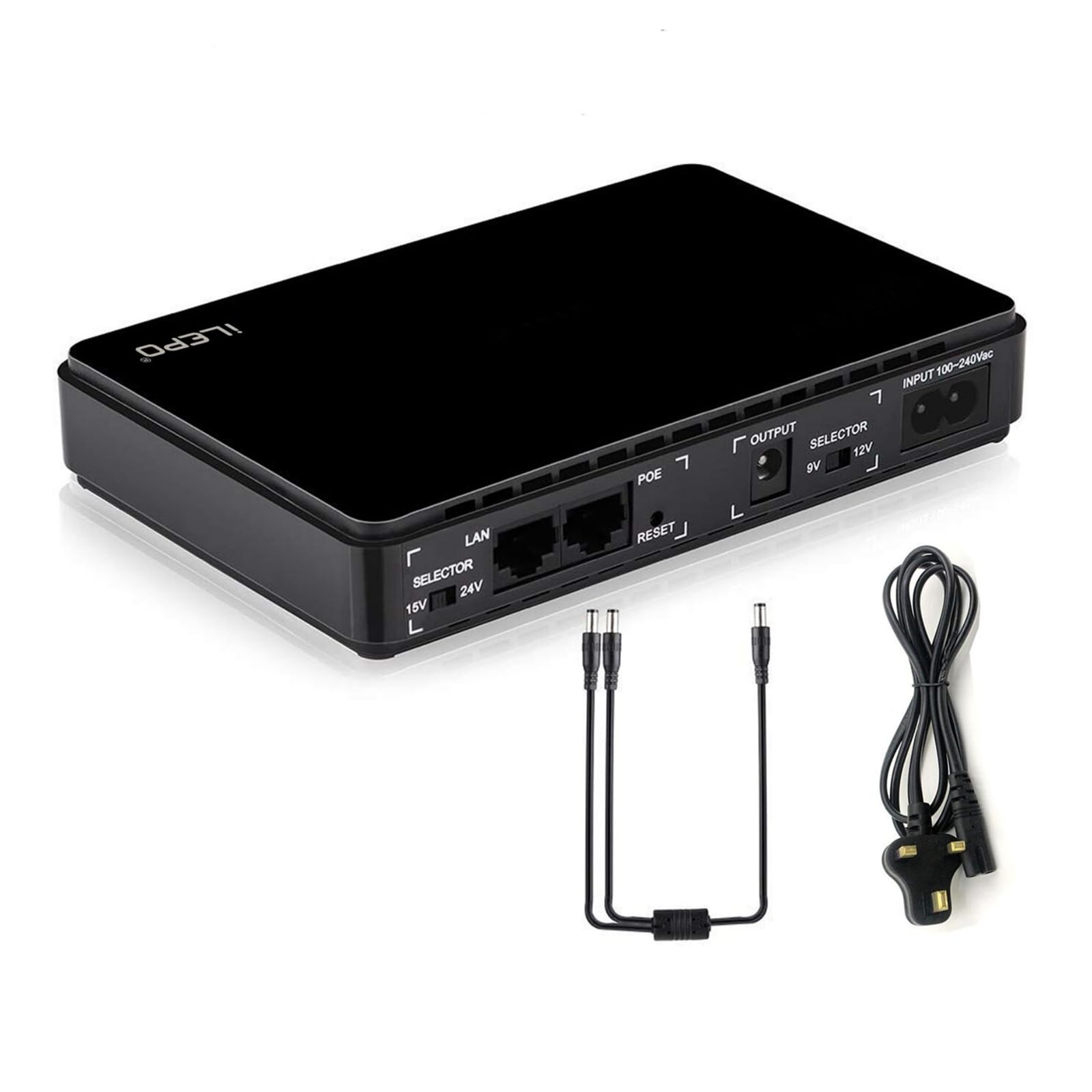 Mini UPS Portable Uninterruptable Power Supply Battery Backup with POE Current Transfer Function AC 100V/240V DC 5V/9V/12V 8800mAH Power Bank with LED Indicator for Webcam CCTV Camera WiFi Router