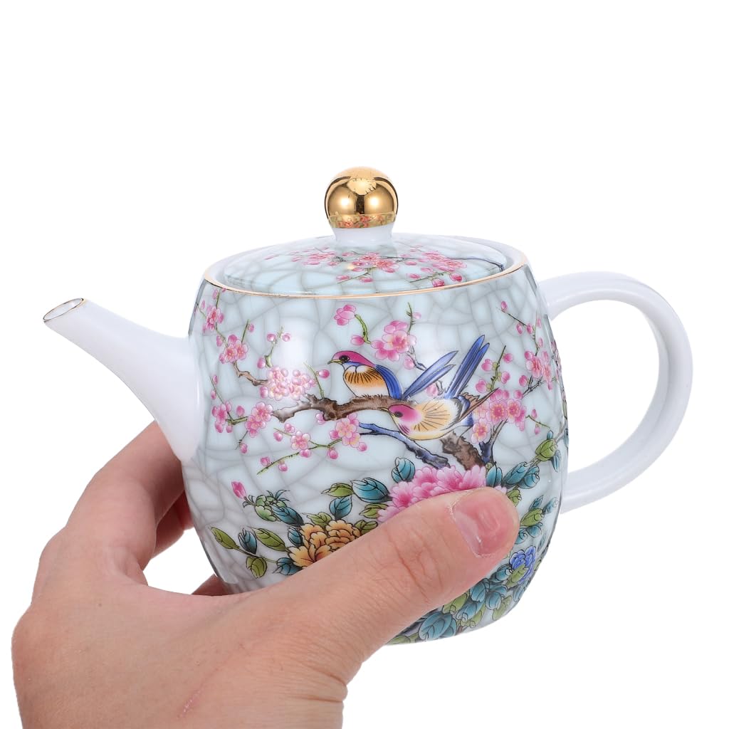 Cabilock 1 taza de café de cerámica decorativa, hervidor eléctrico, tetera con pájaros, ortiga, bebida, infusor de té, tetera pequeña, cerámica