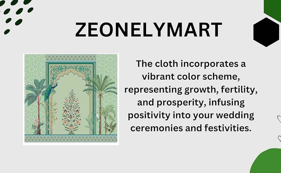 Image of Wedding Decorations Curtains for Background |Peacock backdrops Decorations Cloth|Pooja Backdrop Cloth (8 8 FT) Green Two Banana Tree | Traditional Decoration Backdrop | sankranti Backdrop