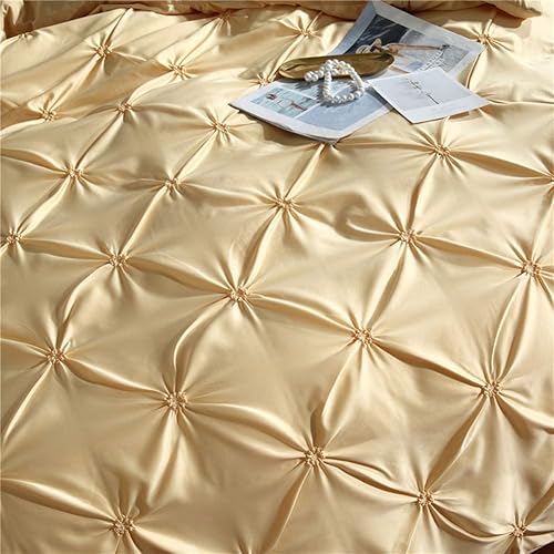 Vista 209 de Feelyou Juego de ropa de cama de satén similar a la seda, tamaño Queen, juego de funda de edredón sedosa rosa de lujo, funda de edredón suave, Multi