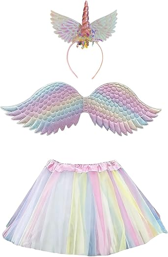 Enchanting 3-Piece Fairy Costume For Girls, Includes Tutu Dress, Wings, And Headband For Halloween Parties