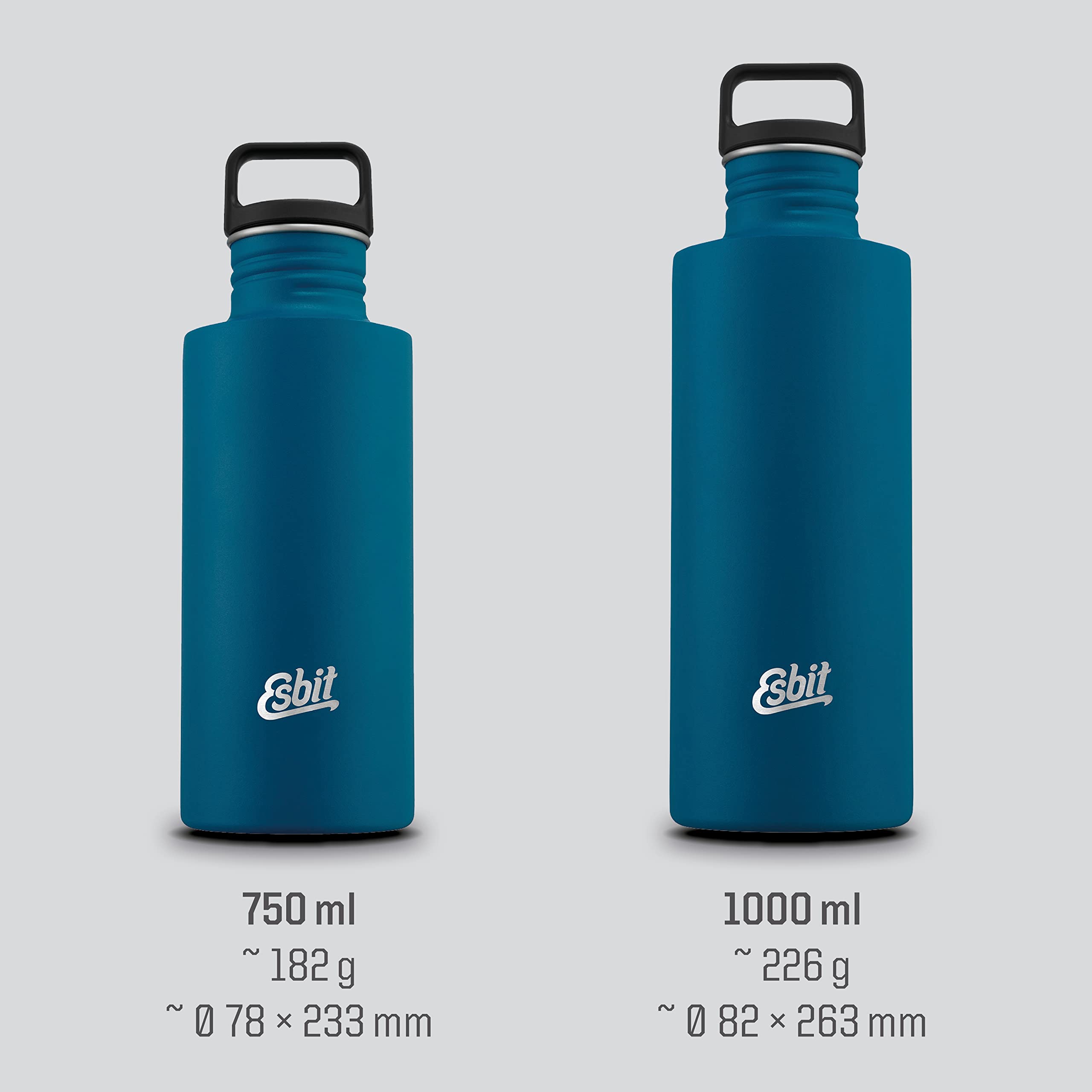 Esbit Trinkflasche Sculptor - Edelstahl Trinkflasche mit praktischem Loop Verschluss