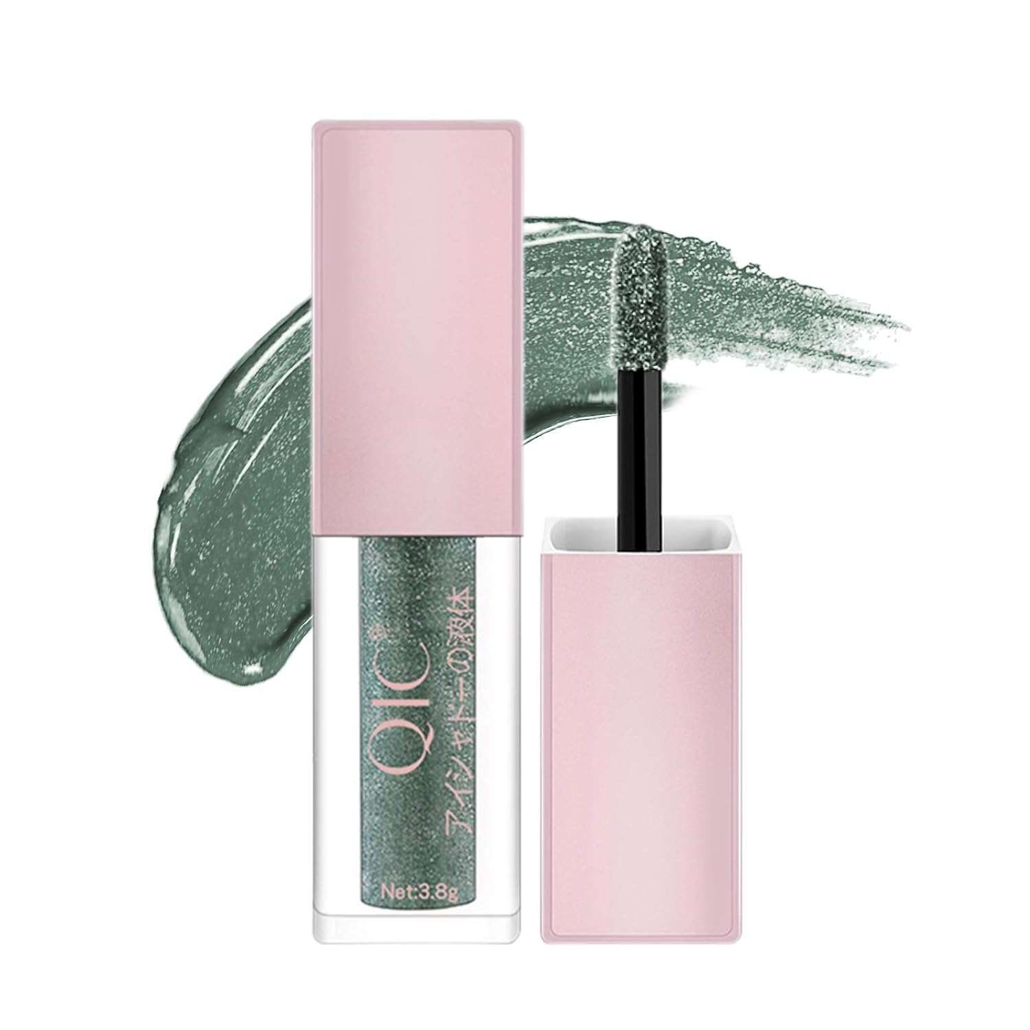 Visen Liquid Glitter Eyeshadow,Sparkling Quick-Drying,Shimmer And Glow Eye Shadow,Long Lasting,Highlighter Makeup for Eyes Glitter Makeup,8 Colors For Choosing (#08 Diamond Green)