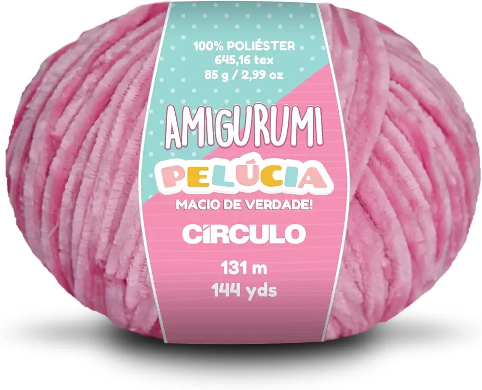 Fio Círculo Amigurumi Pelúcia 100% Poliéster - 131m - 85g - Pitaya 3182