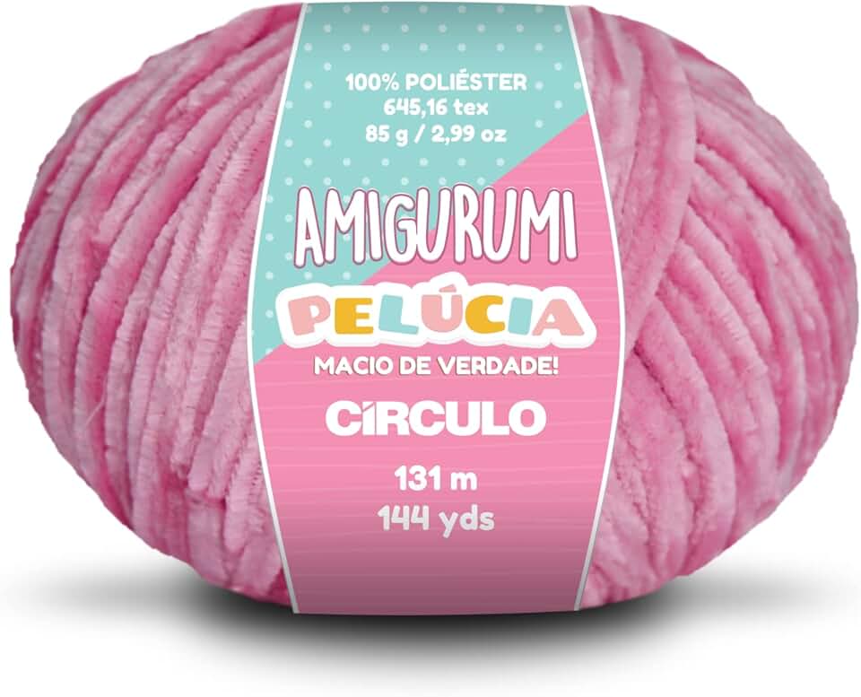 Fio Círculo Amigurumi Pelúcia 100% Poliéster - 131m - 85g - Pitaya 3182