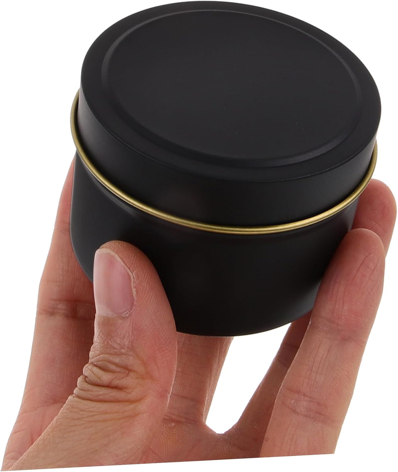 STOBOK 12pcs Vintage Candle Jars Lids Black Matte Metal Containers for Candle Making Aromatherapy Storage and Unique Presentation