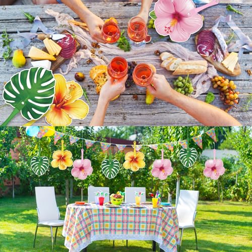 Éventails tropicaux légers en plastique durable pour décoration de buffet jungle