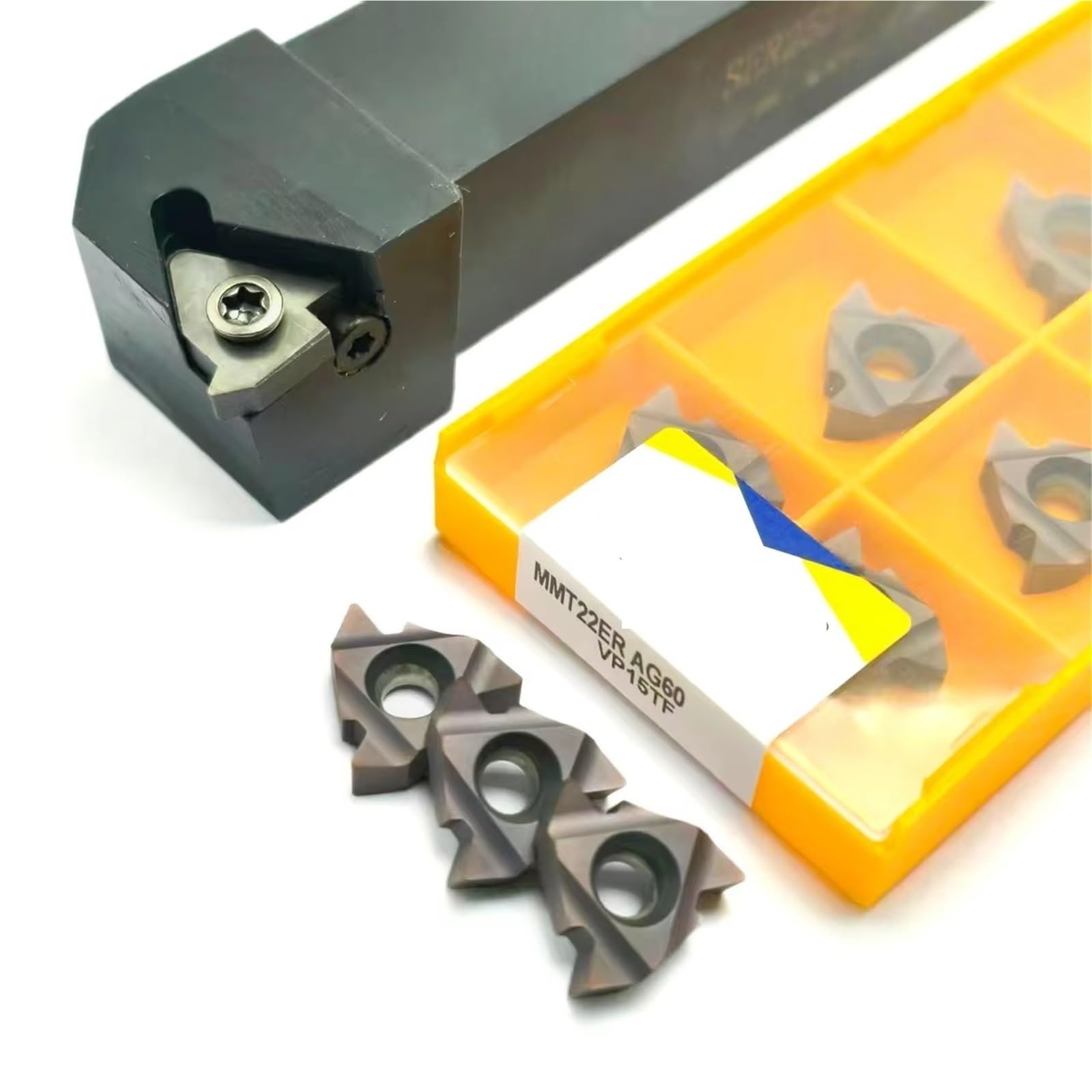 SER2020K22 SER2525M22 portaherramientas de torno de hilo externo MMT22 RT22 inserto de carburo de CNC MMT22ER AG60 VP15TF RT22.01W N60P YBG201 Herramienta de Torno(SER2525M22)