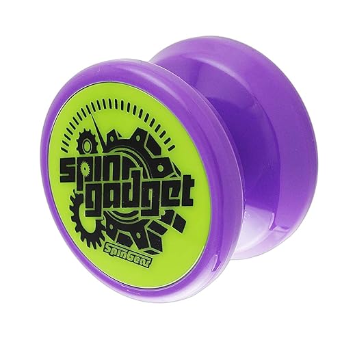 初心者からのヨーヨー 動画レッスンリンク付き スピンギア スピンガジェット(パープルxグリーンキャップxUVプリントブラックロゴ)