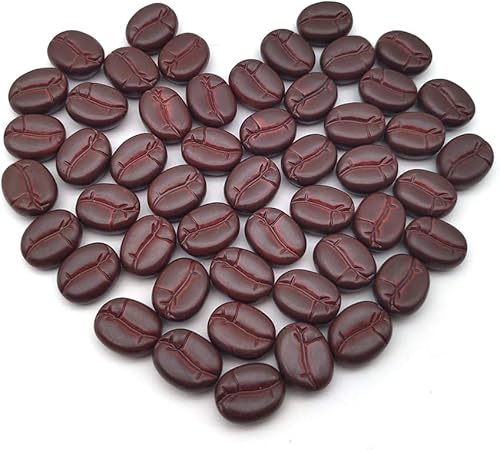 Rgontar 50 piezas de resina de granos de café de simulación mini decoración de granos de café