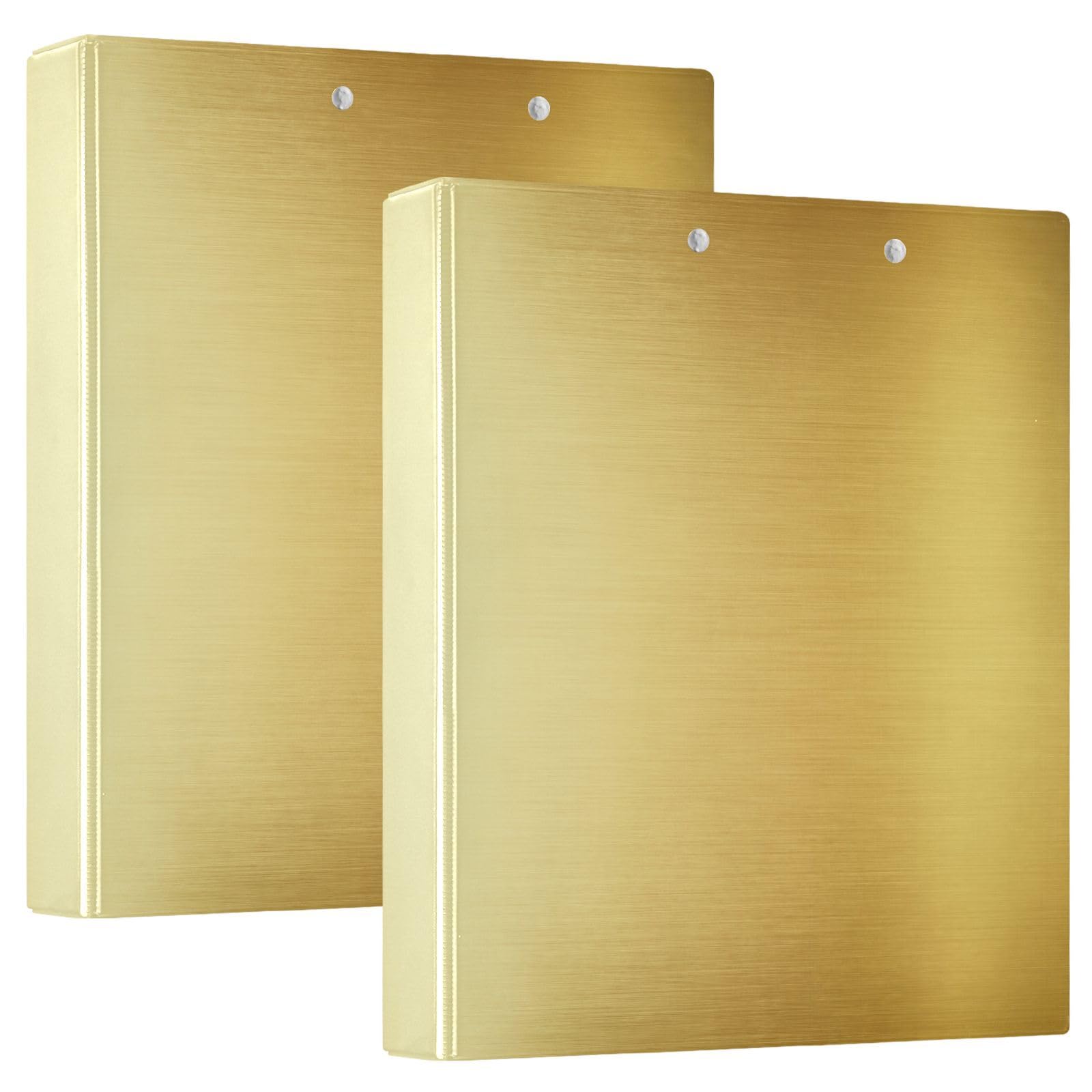 3 Rings Binders 1.5 in Binder with Pocket Cover 1/2 Pack for Letter Size (11" X 8.5") 200 Sheets 2pack Gold Gradient