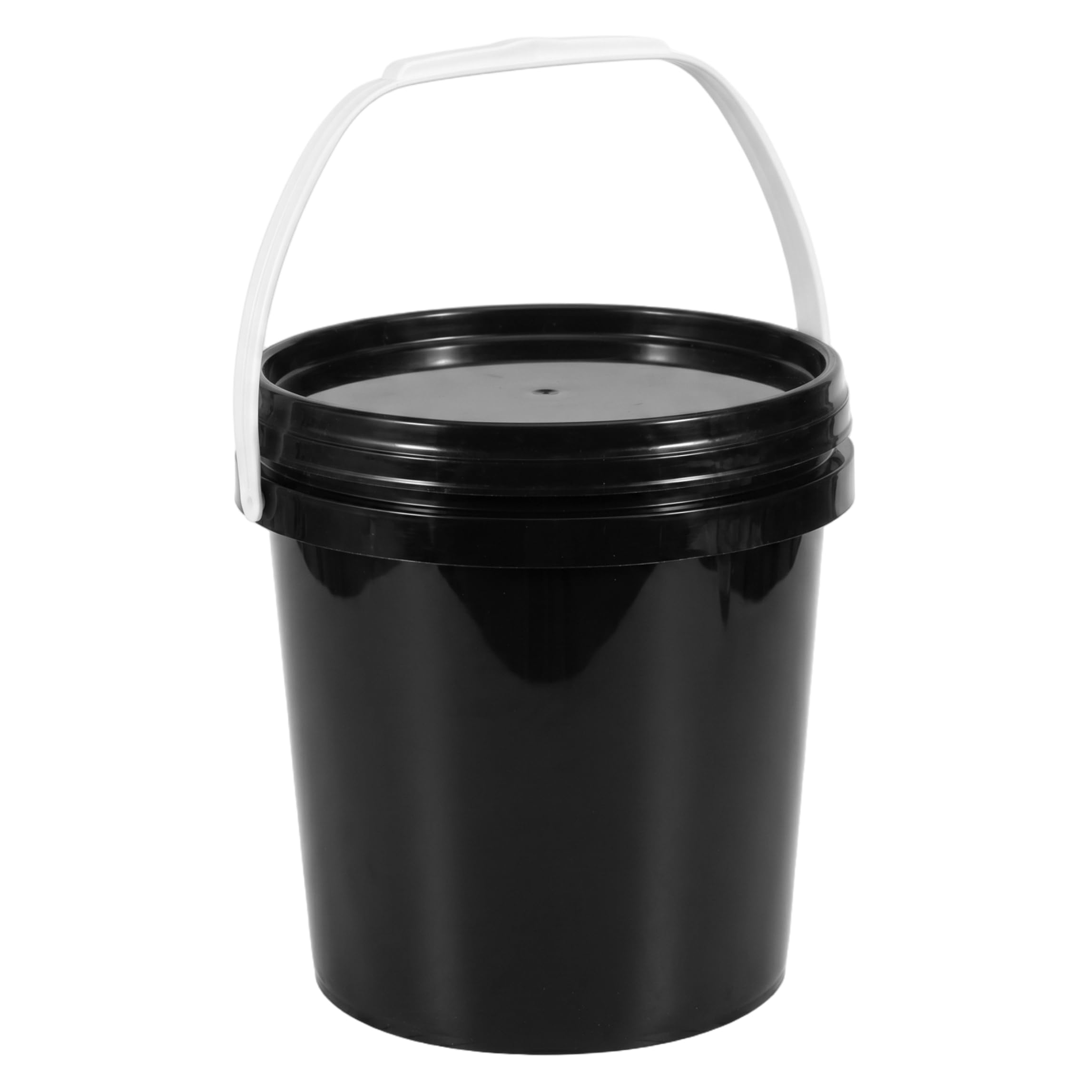 Syglawnd Food Safe Bucket With Lid, 3L Plastic Bucket With Lid – Stackable Pp Storage Container For Home & Outdoor Use, Black, Food Storage Buckets With Lids