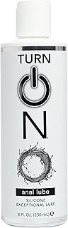 Turn On Silicone-Based Anal Personal Lubricant | Long-Lasting Glide for Backdoor Comfort, Condom Safe Lube for Men, Women & Couples, 8 fl oz