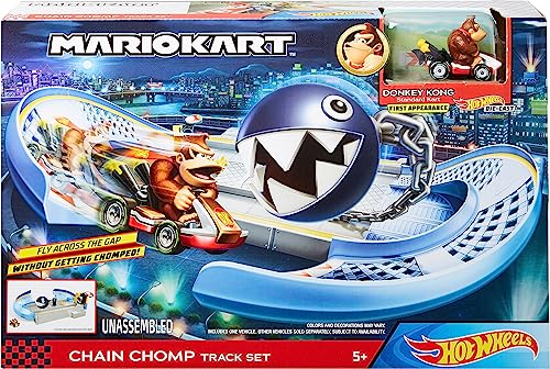 Hot Wheels Mario Kart Chain Chomp avec lanceur et chomp mobile