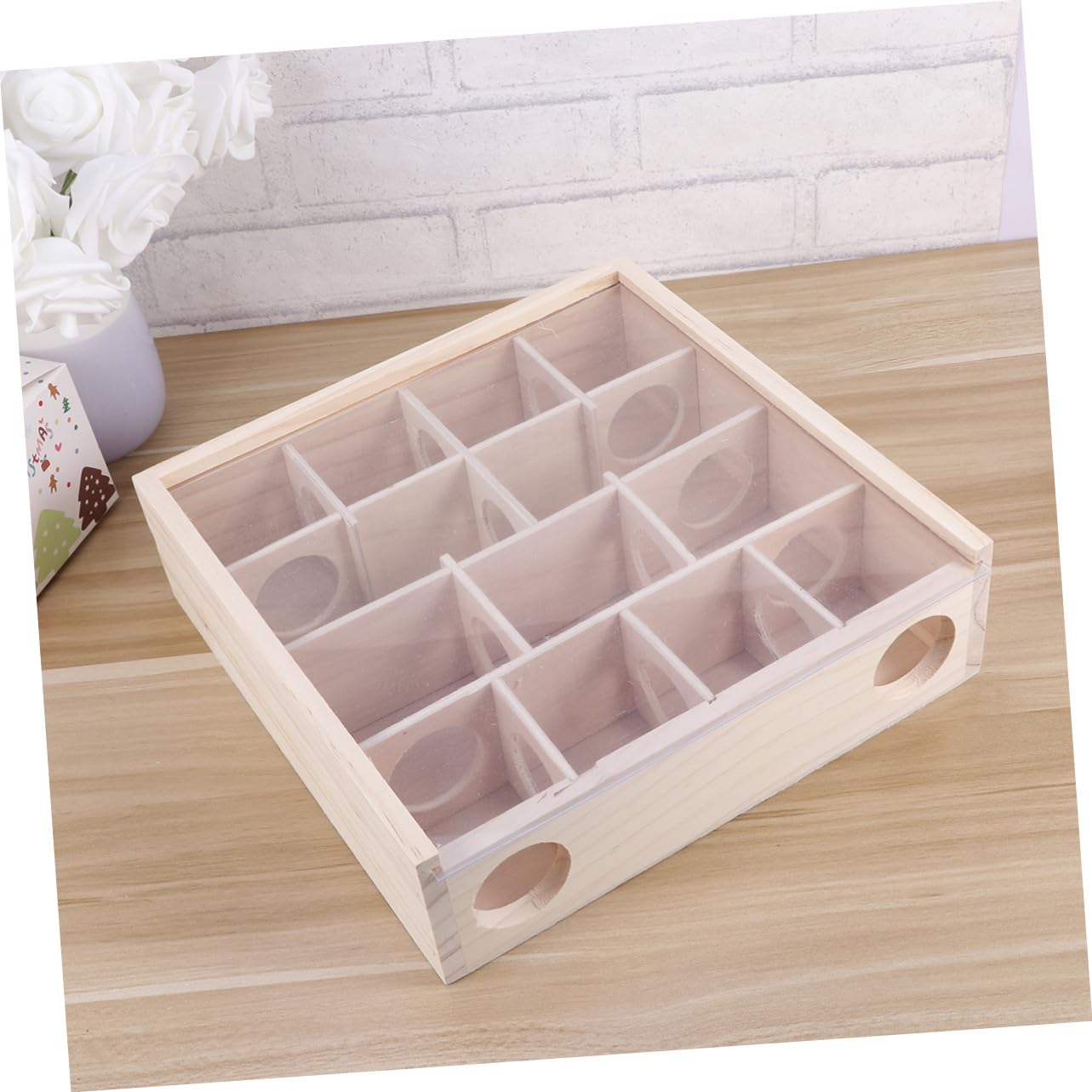 Supvox Hamster Holzlabyrinth Natürliches Holz Material Kleintier Tunnel für Kleine Hamster Käfig Zubehör Fördert Bewegung und