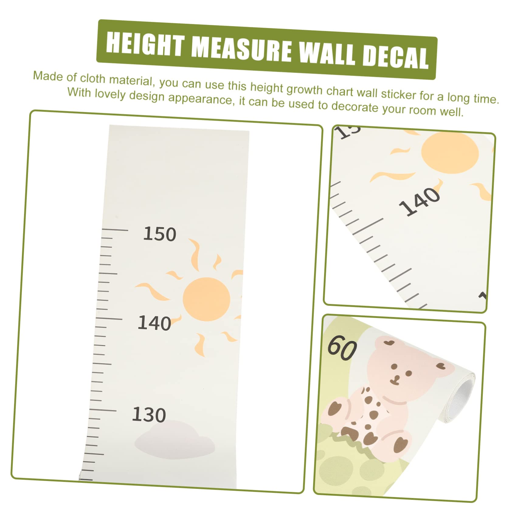 Toddmomy Baby Height Measurement Wall and Girls Growth Chart for Room Decoration