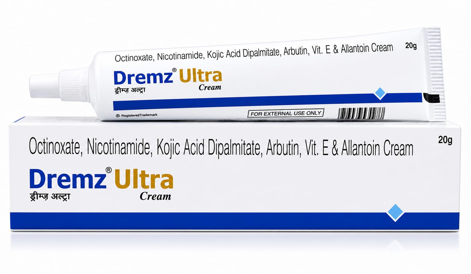 DremzUltra Skin Brightening Cream 20g | Enriched With Niacinamide, Kojic Acid Dipalmitate, Arbutin, Vitamin E & Allantoin | Helps To Rreduce the Appearance of Dark Spots and Pigmentation | Keeps the Skin Hydrated and Nourished-image-0