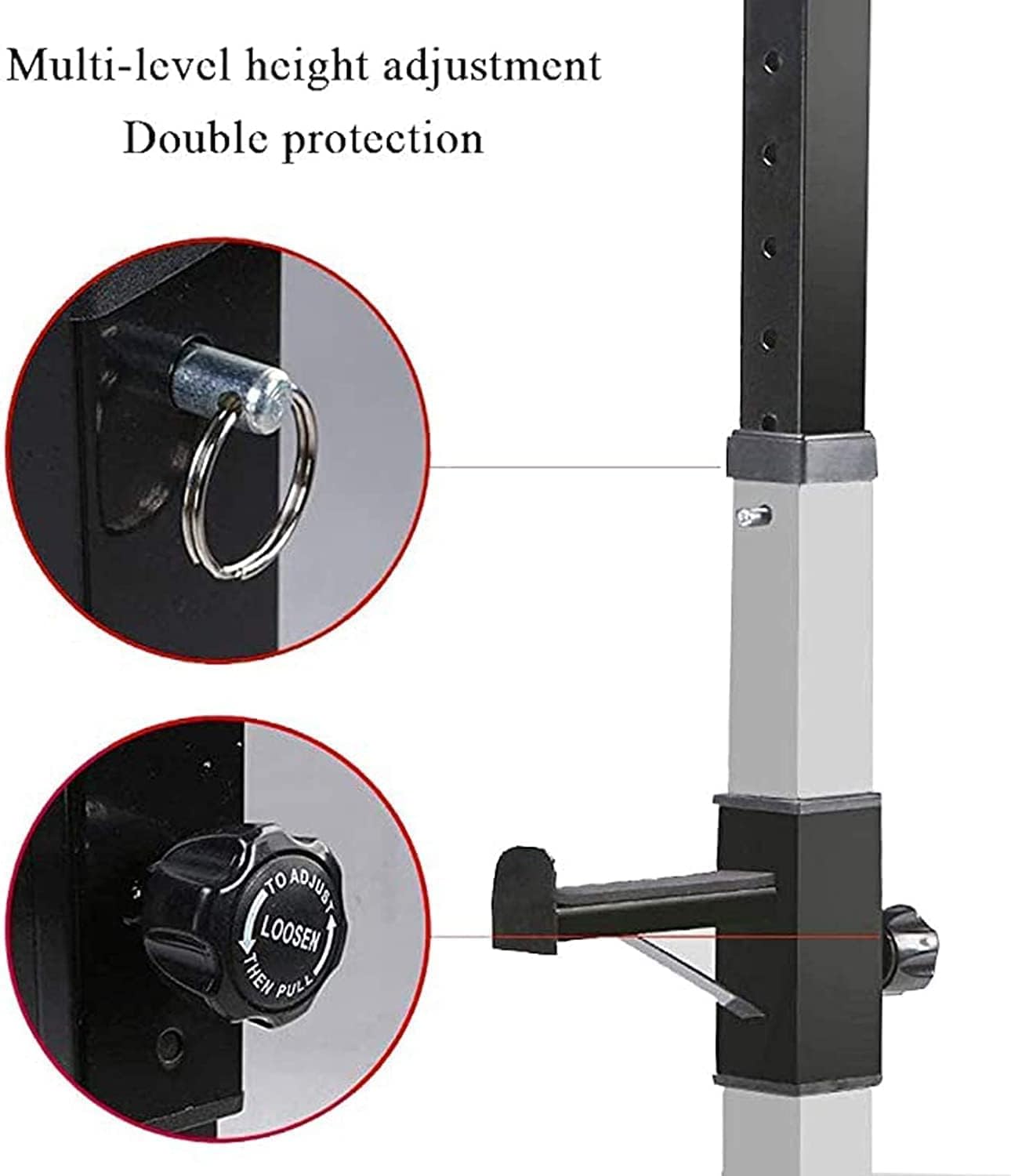 Multi-Function Weight Lifting Home Gym Fitness Squat Rack Bench Press Bar Rack Squat Adjustable Height Pull Up and Dip Station