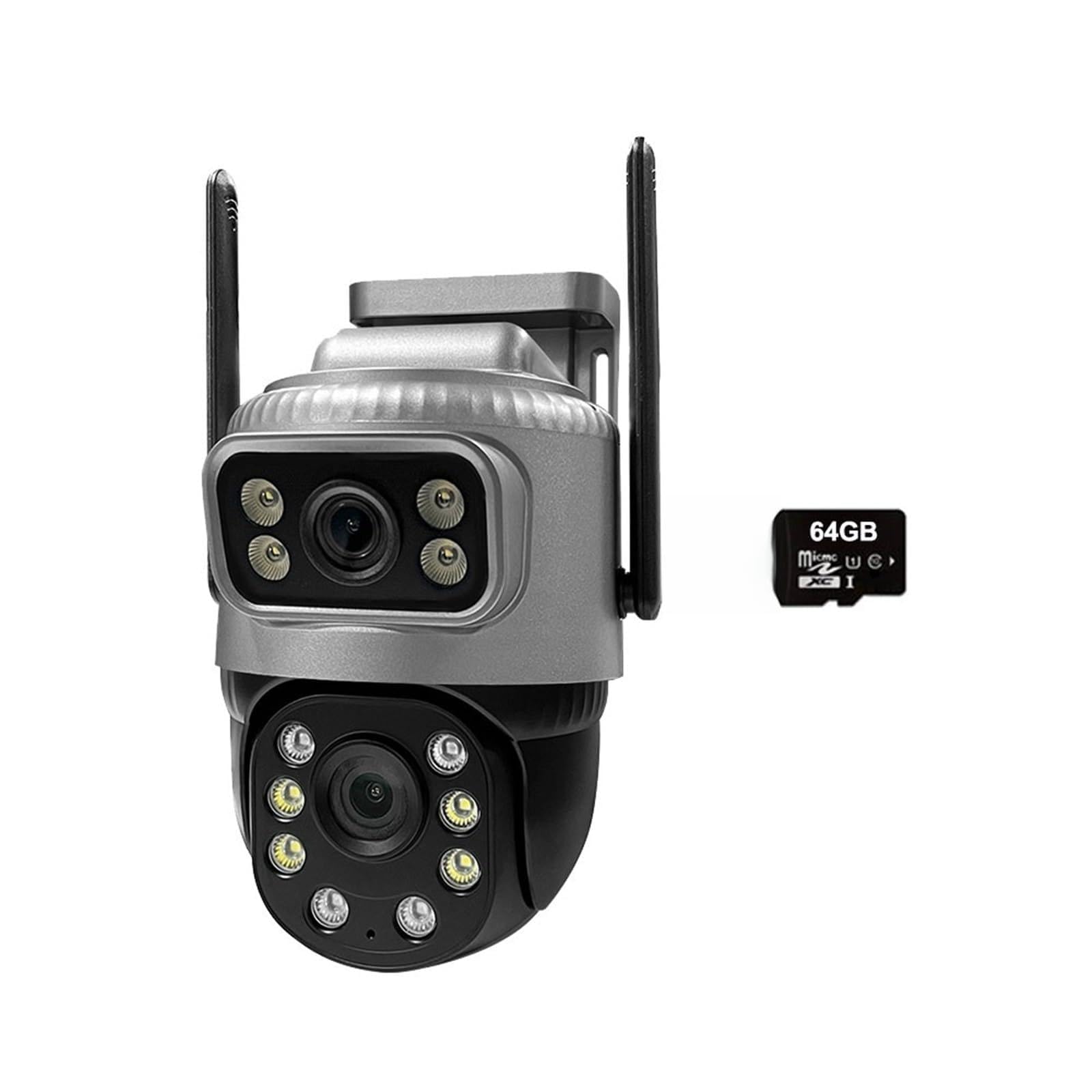 JVDDI Dual Lens 4G IP Camera 4MP 4K Waterptoof Outdoor Surveillance Monitor Smart Home Night Vision CCTV Security Protection(WIFI Cam 64G Card)