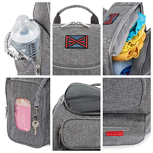 Bag Nation Extra Large Diaper Bag Backpack With Changing Station | Ideal For Twins Or 2 Babies | Unisex 3 In 1 With Stroller Straps | Holds All Your Baby’s Essentials (Grey) #TOP4