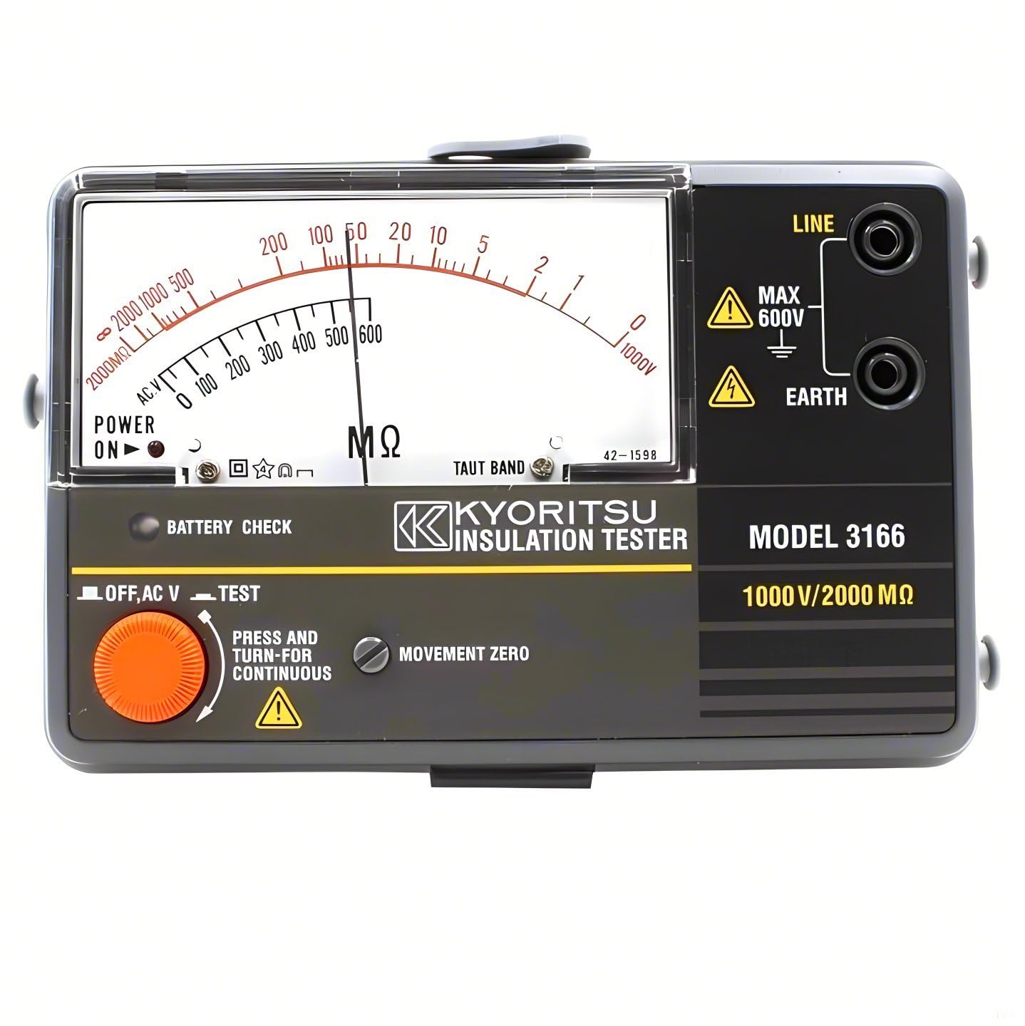 Japan Quality KYORITSU Analog Insulation Continuity Tester KEW 3165 3166 500V/1000M? Insulation Tester Insulation Tester Ohm Tester Resistance Meter Tester Megohmmeter(3166)