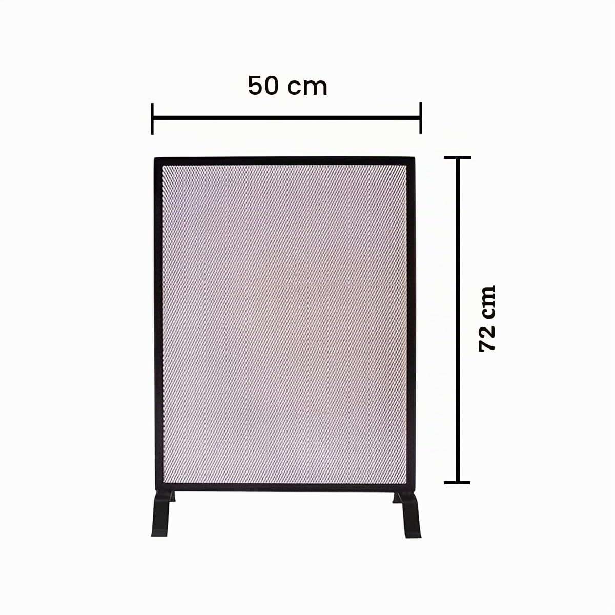 Grille de Protection pour cheminée, Grille Pare-feu en Fer forgé Coloris Noir - Hauteur 72 x Longueur 50 cm