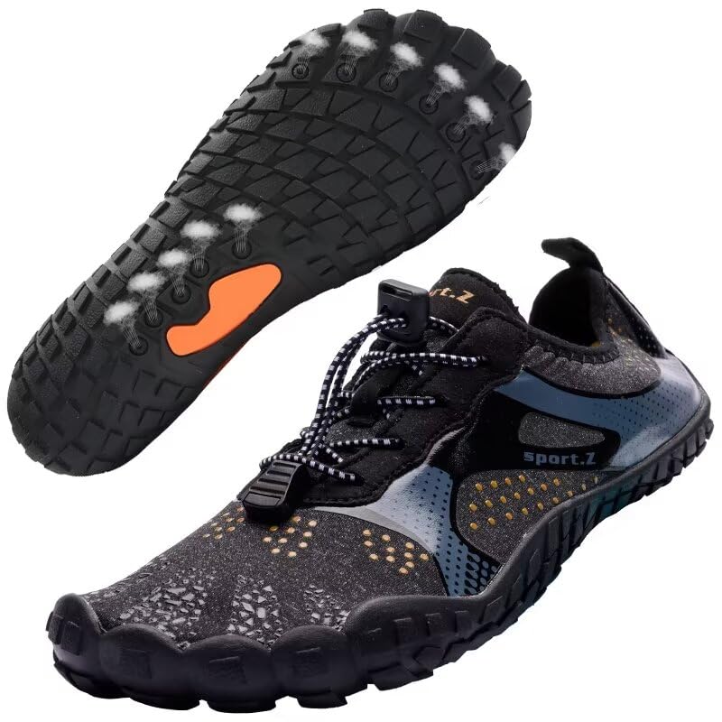 Ansbowey Men's Water Shoes Quick-Drying Shoes Women's Outdoor Lightweight Barefoot Beach Swimming Sport Shoes for Unisex A2104 Black Size 4.5US Women/3.5US Men