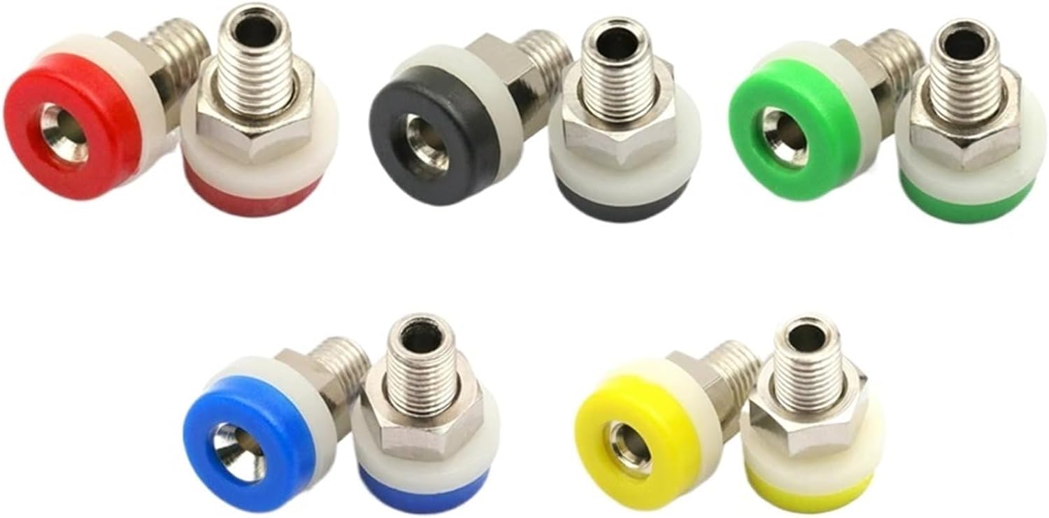 10pcs Brass 2mm Banana Socket Jack Red Black(Yellow,10PCS)