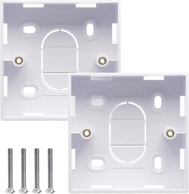 VCELINK Surface Mount Back Box for Network Wallplate Ethernet Faceplate 2 Gang 32mm White