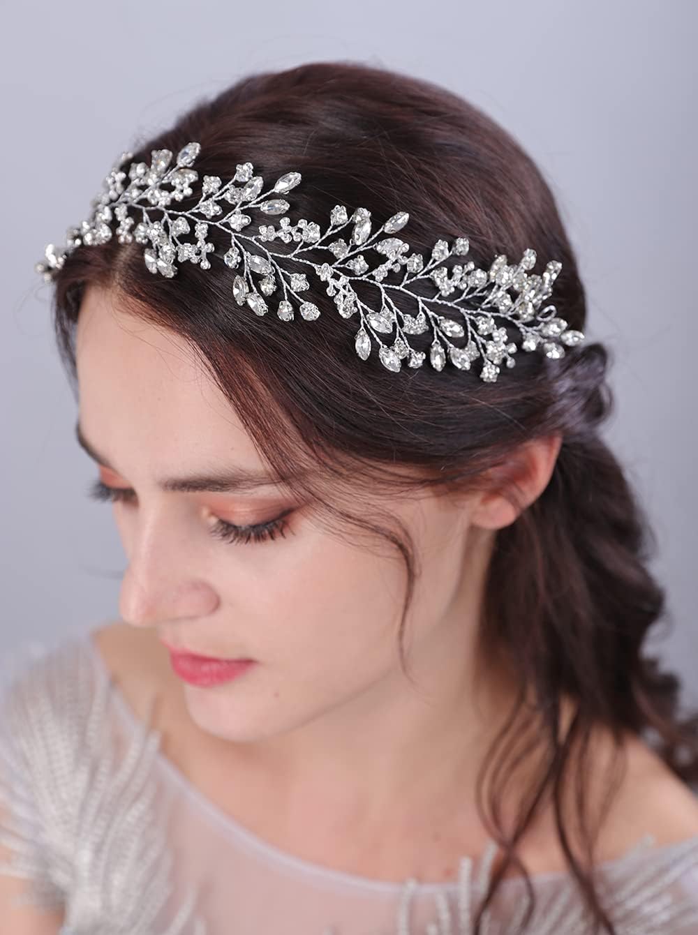 Rose Petals Crystal And Diamond Studded Hairband Bridal Tiara Wedding Crown Hair vine Accessories/Hair Pins/Hairclip/Juda Pins/Headband for Women And Girls Hair accessory (B0CYH7CZPQ) Amazon Price History, Amazon Price Tracker