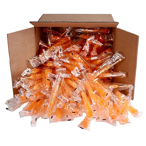 Extra Large Rock Candy Sticks: 144 Orange Rock Candy Sticks - Individually Wrapped for Party Favors, Candy Buffet, Showers, Receptions, Old Fashioned Espeez Bulk Candy on a Stick