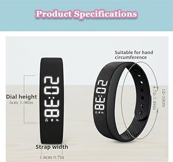 Alarm Clock Watch, Silent Vibration Alarm Wristband, Snooze-Free Smart Wrist Alarms for Heavy Sleepers, Waterproof Adjustable Strap for Men & Women