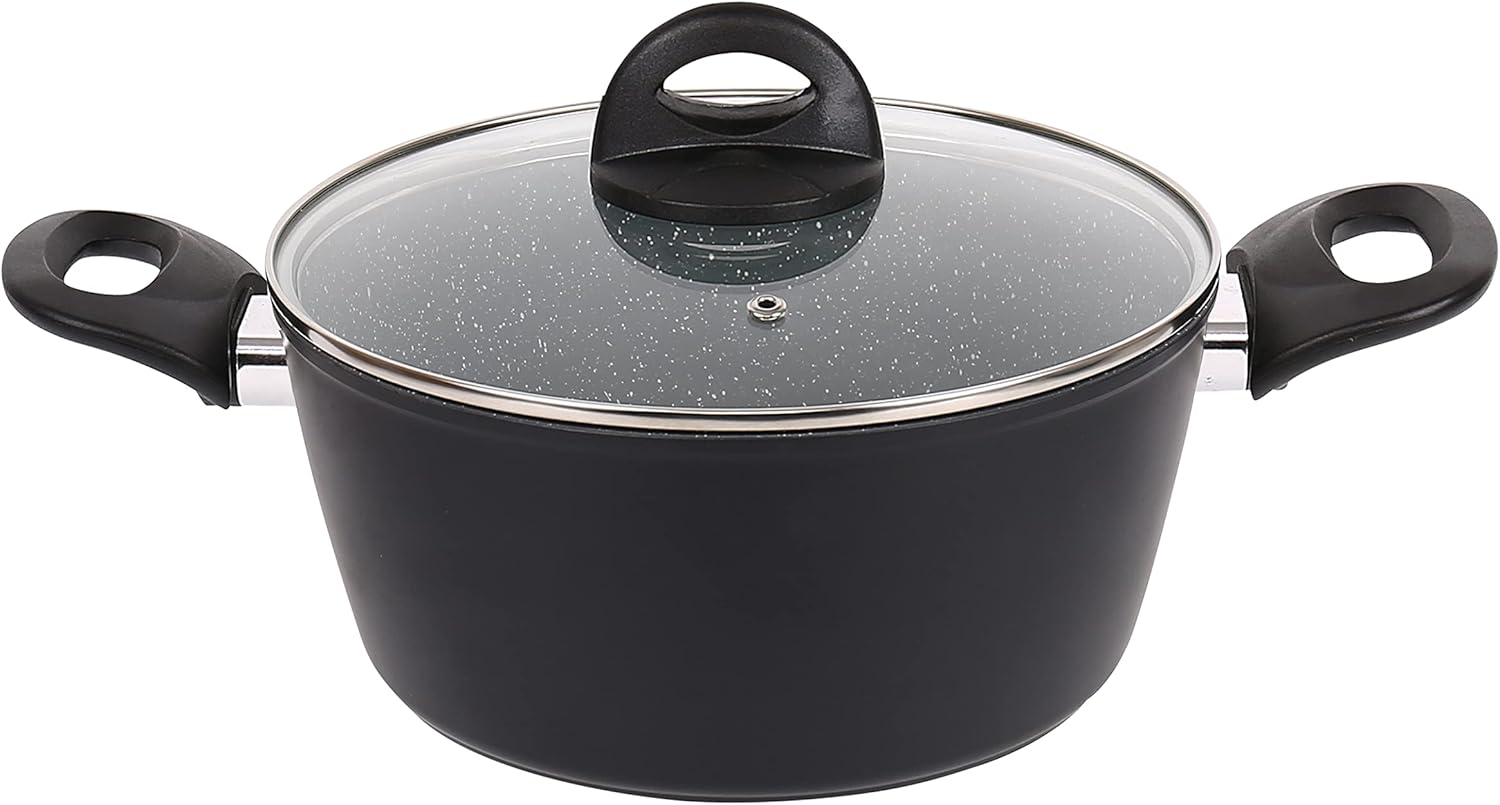 Black & Grey Marble Pressed Aluminium Non Stick