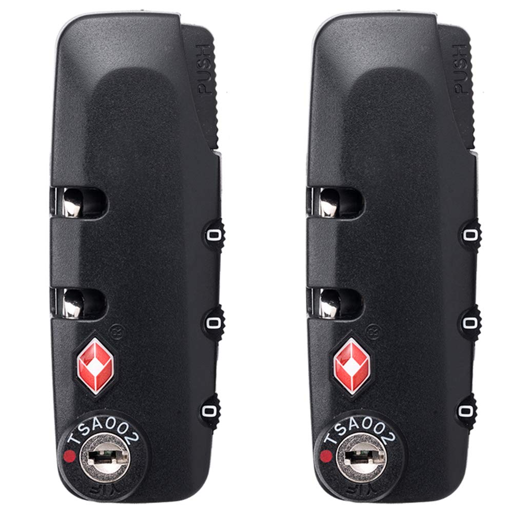 Mnuvxzaewf Black Combination Lock,Travel, Set Of A Pair S012# Type Password Lock Replacement Suitcases/Luggage For Suitcase Pull Rod