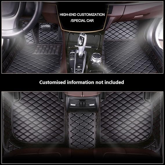 Car Floor Mats Made to Measure for Mercedes-Benz A/B/C/E/S/R/G/CL/CLA/CLK/CLS/ML/GL/GLA/GLC/GLE/GLK/GLS/SL/SLC/SLK/AMG/Viano/Vito/X Class/Maybach/Sprinters for Front and Rear Waterproof Non-Slip
