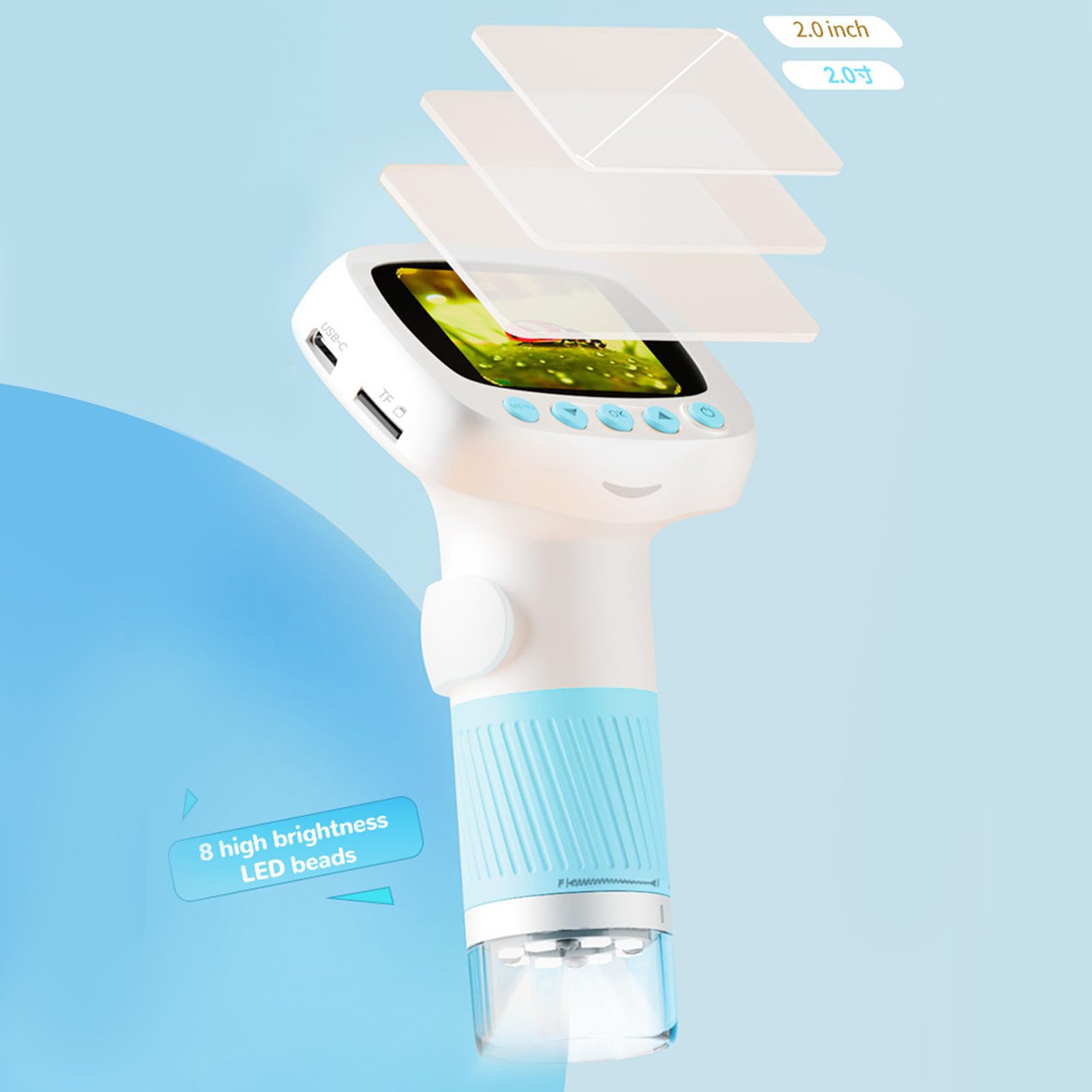 Tbest Microscopio para Niños con Aumento de 50-1000X