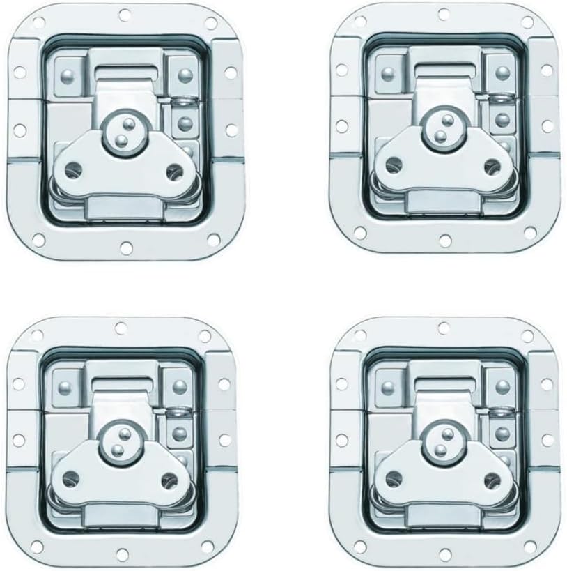 Hardware Medium Butterfly Latch Lock – Chrome Plated Steel Latch for Flight Cases, Equipment & Toolbox Security 112mm×105 mm (Pack of 4)