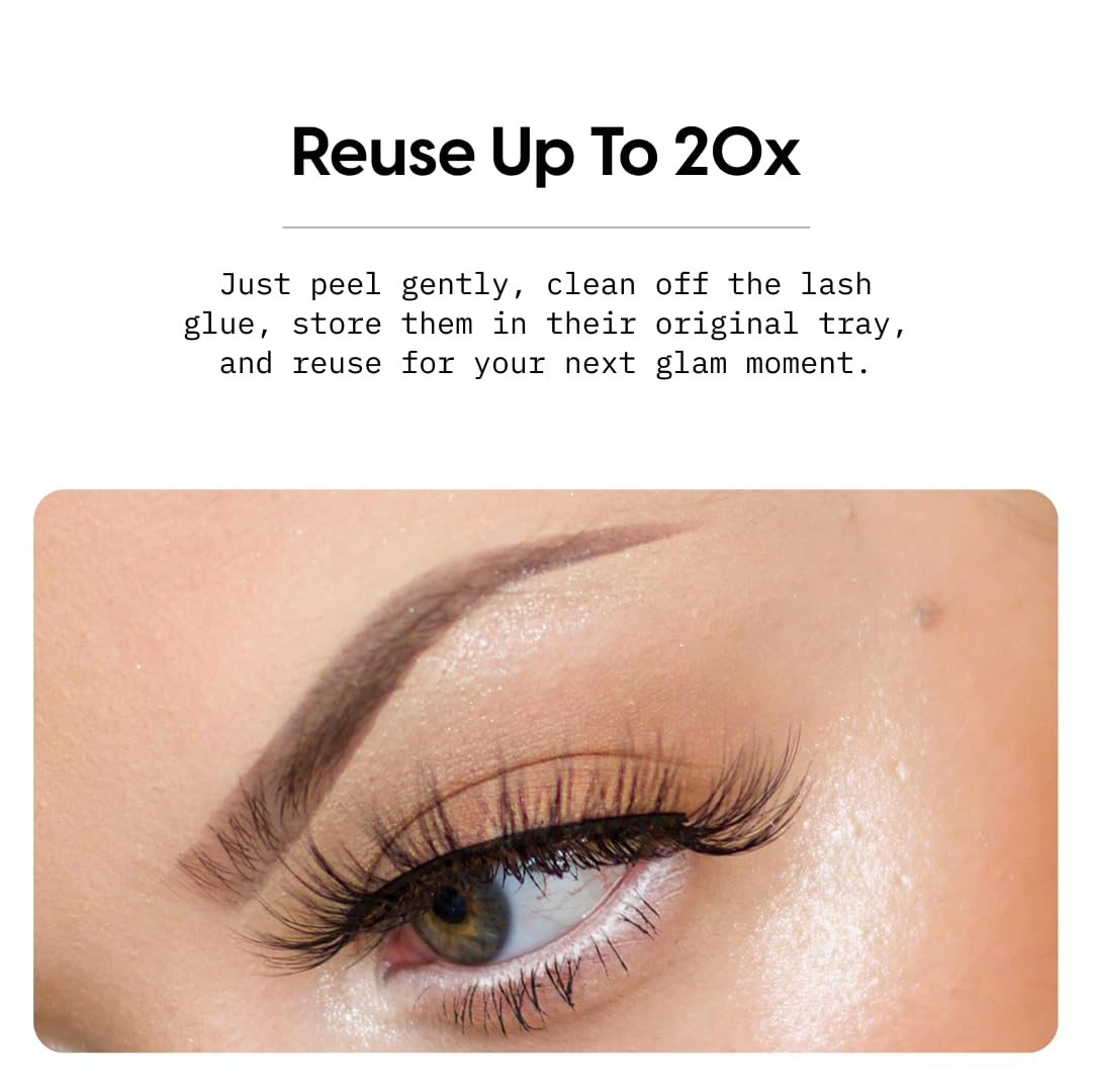KARA BEAUTY Fabulashes 3D Faux Mink False Eyelashes KA5200-5 Identical Pairs Multi-Pack Cat Eye Lashes, Wispy Fluffy Strip Lashes, Fake Eyelashes for Natural Look, Eyelashes Makeup, Reusable