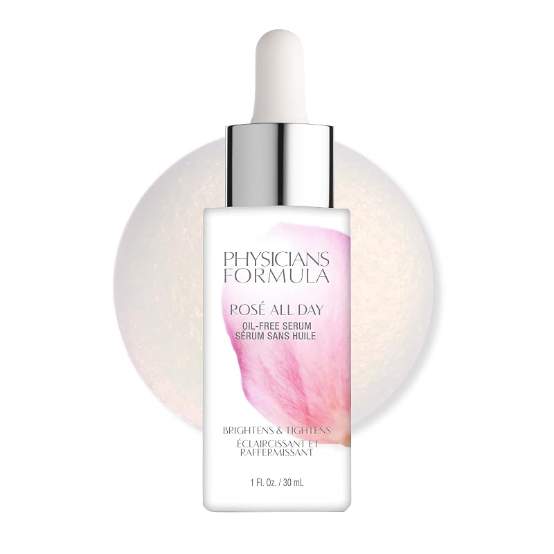 Sérum facial sem óleo Physicians Formula Rosé All Day com água de rosas e ameixa Kakadu