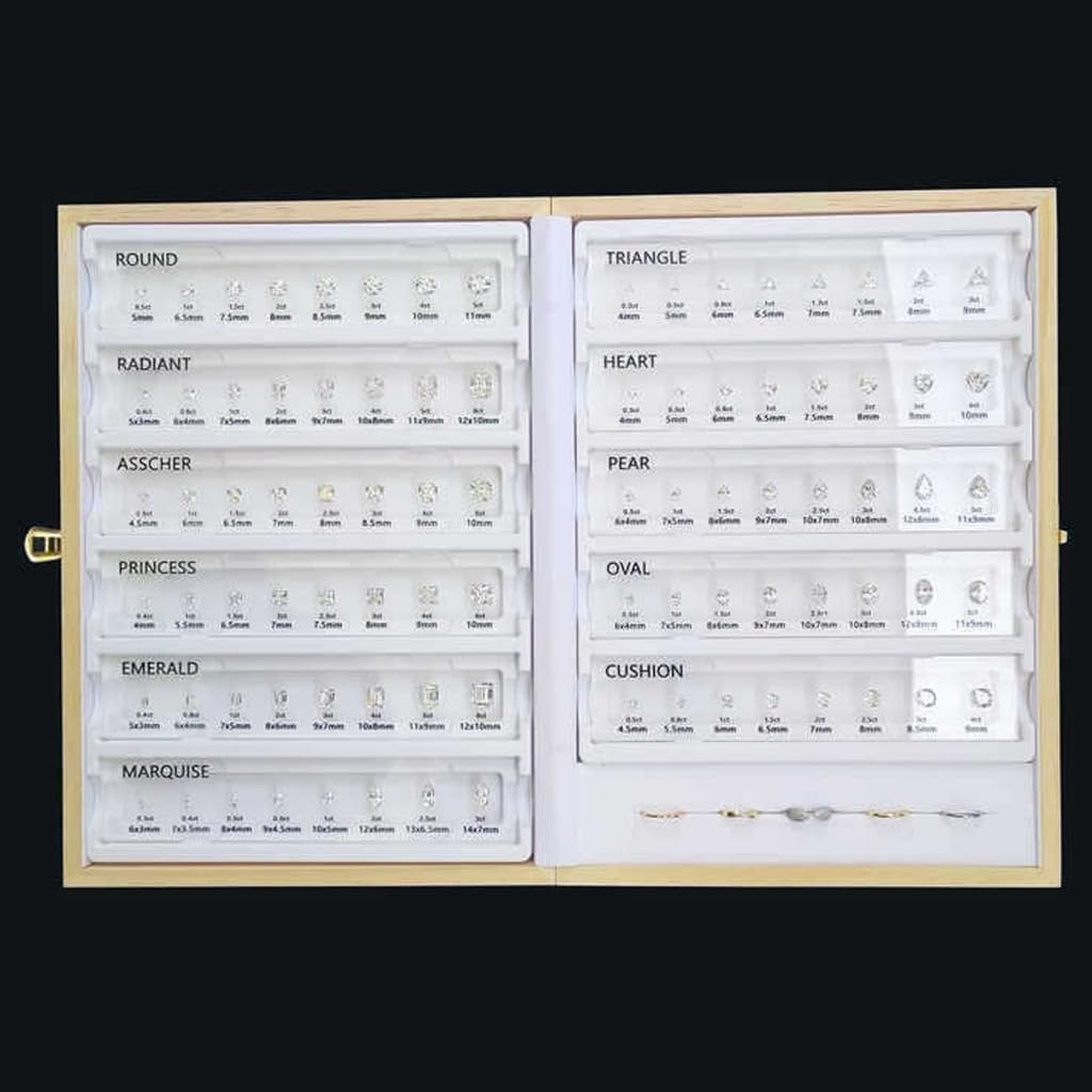 Customizable Rings Size Reference Chart Featuring Cubic Zirconia Gemstones Jewelry Accessory for Jewelry Store Display