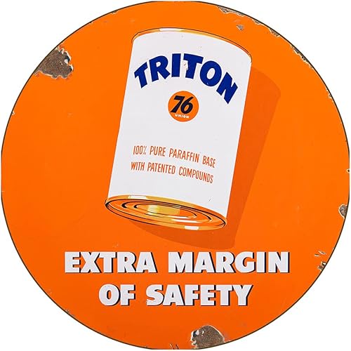 Miniatura 295 de Brotherhood Letrero de gas vintage de reproducción de letreros de metal vintage, letrero redondo de metal para garaje y hogar, 8 pulgadas de Nourse