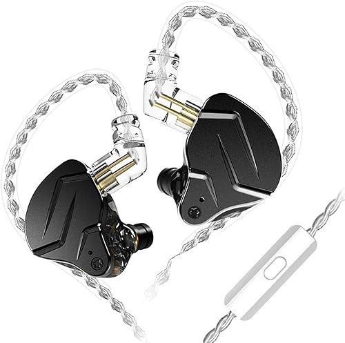 Kinboofi KZ ZSN PRO X - Audífonos intraurales 1BA 1DD HiFi Bass Audífonos con cancelación de ruido IEM de metal con cable C extraíble (negro con