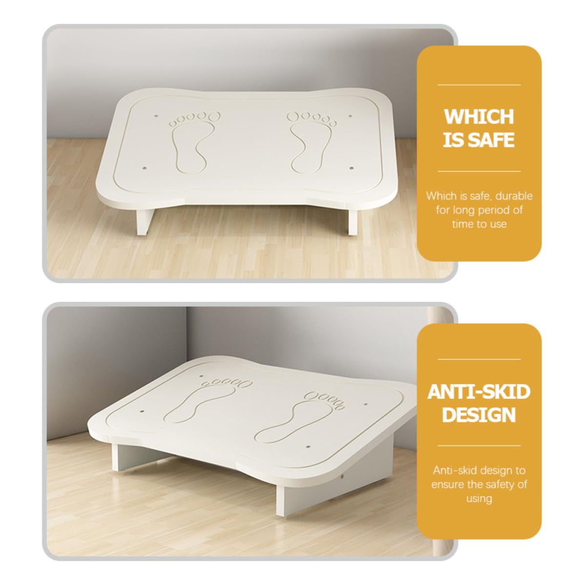 Abaodam Reposapiés de Oficina, Antideslizante, Tablero Artificial Blanco