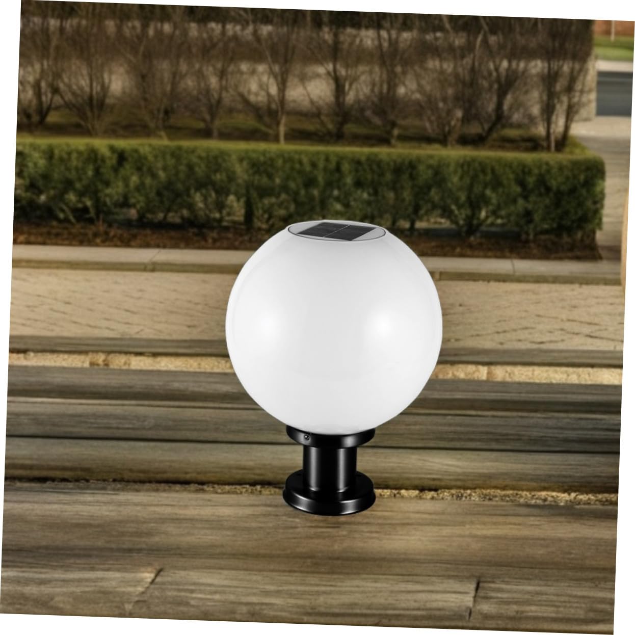 Lampada Solare a Globo per Colonna Esterna 20cm Bianco