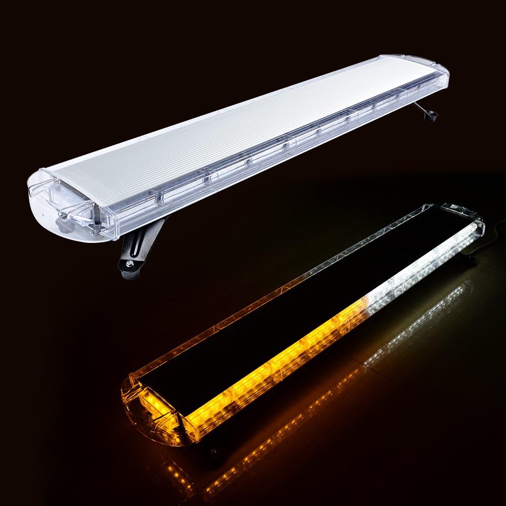 Astra Depot 47" 88 LED Rooftop Emergency Strobe Light Bar Warning Light Traffic Advisor Beacon Warn Tow Truck Response, Amber White