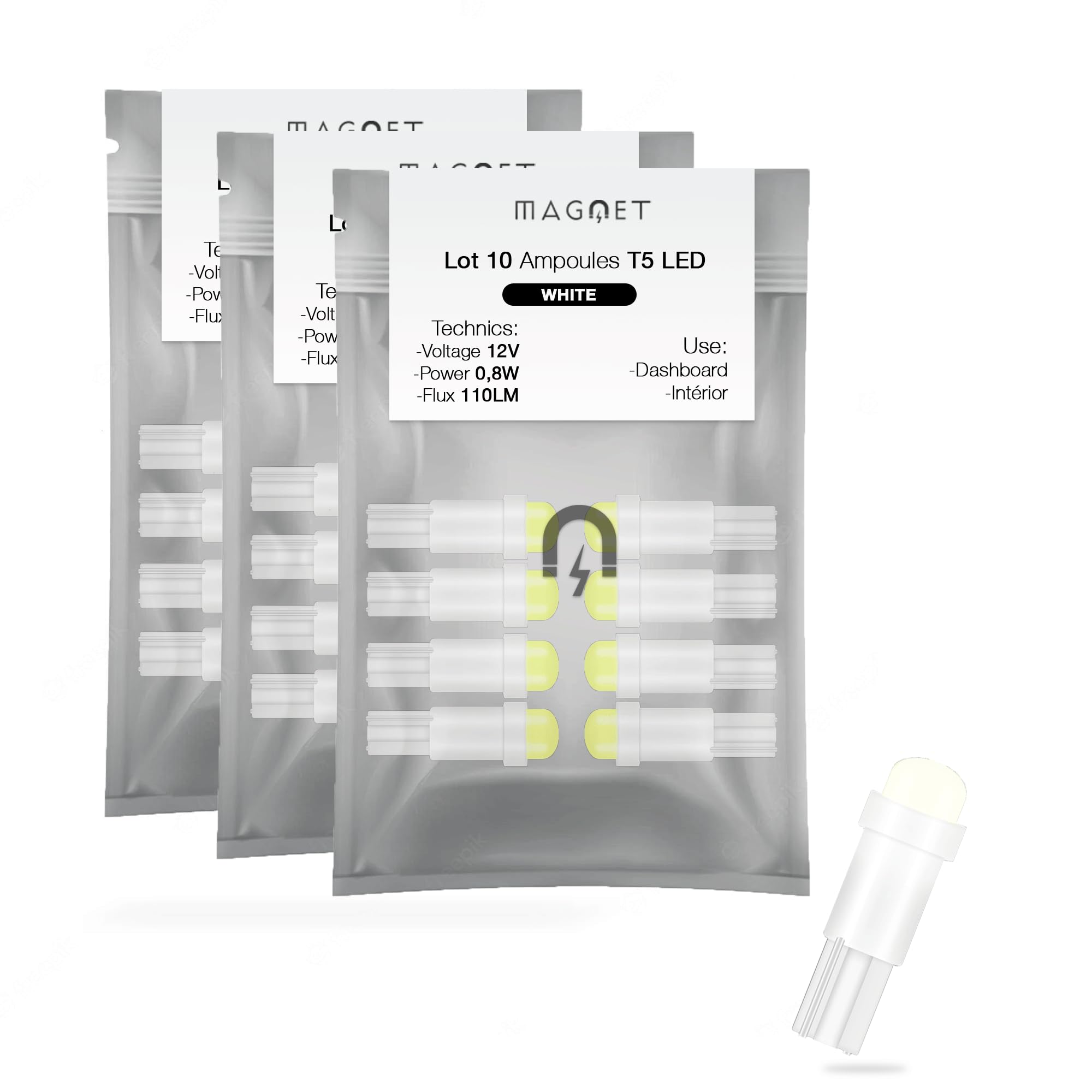 Magnet 30 T5 Dome Rechange Żarówka - LED jakość COD SMD - samochód, łódź, deska rozdzielcza, prędkościomierz, wnętrze