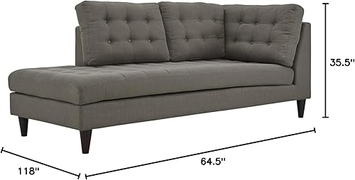 Miniatura 206 de Modway Sofá biplaza Empress en tela tapizada moderna de mediados de siglo, gris Gris,Laguna,Gris,claro,Celeste,verde azulado,Beige,Atomic Rojo