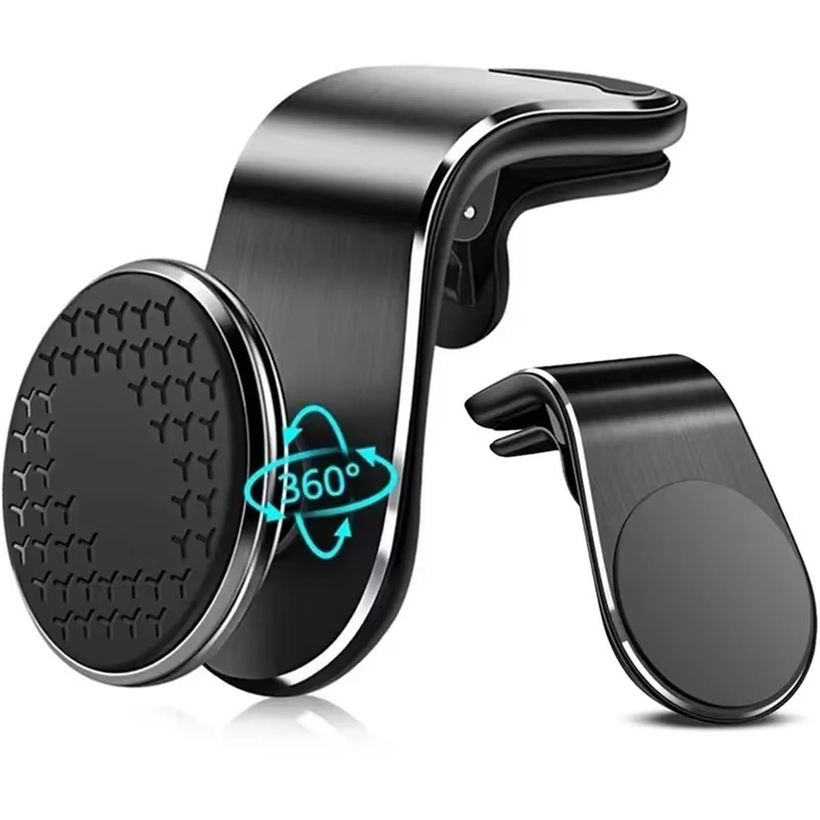 para Samsung Universal Teléfono Soporte Magnético Clip Ventilación Aire Rotación GPS Móvil Soporte Móvil Coche(Black 360 Degree)